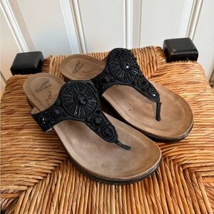 Dansko Black Beaded Sandals